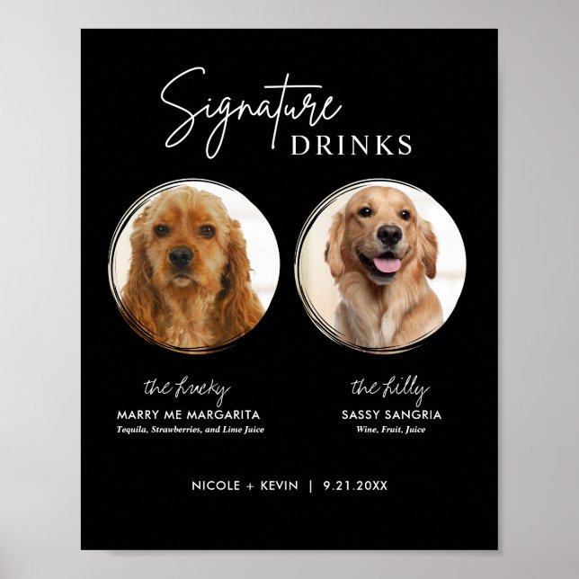 Poster Assinatura de Cachorro Imprimível Bebe Sinal de Ba (Frente)