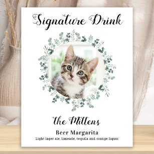 Poster Assinatura de Casamento Cat Bebe Bar Foto Cocktail