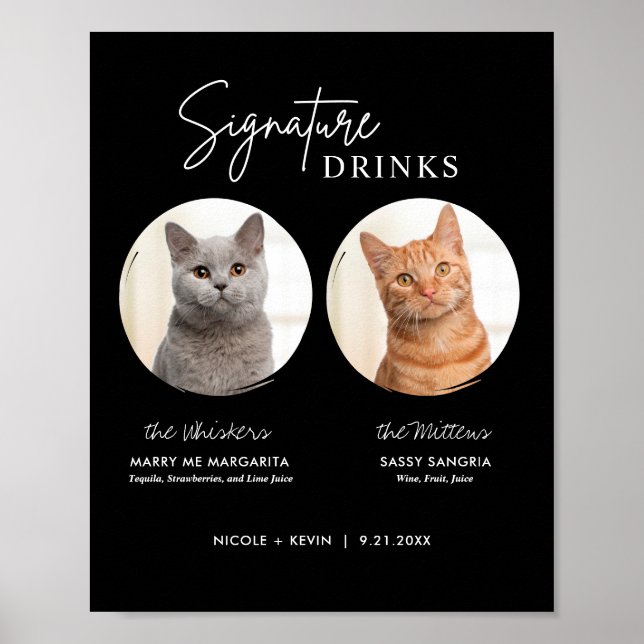 Poster Assinatura de Casamento de Gato Imprimível Bebe Si (Frente)