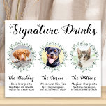 Poster Assinatura de Casamento de Pet Bebidas Personaliza<br><div class="desc">Signature Cocktails vindo de seus animais de estimação! Inclua seu melhor cachorro, melhor gato e qualquer animal de estimação no seu casamento com seu próprio bar de bebida para seus hóspedes. Perfeito para amantes de cães, e um bar especial de cães será um sucesso no seu casamento. Branca simples, mas...</div>