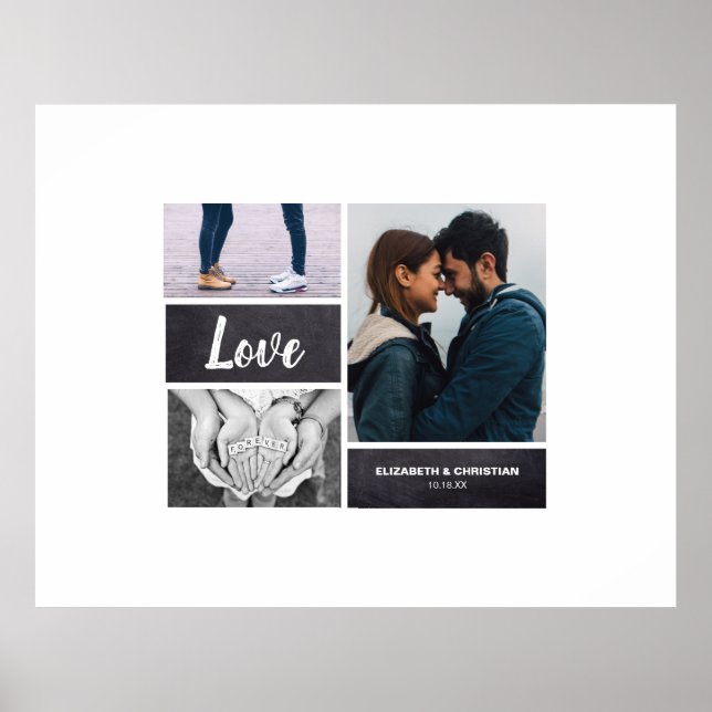 Poster Assinatura de convidado | Casamento de Colagem de  (Frente)