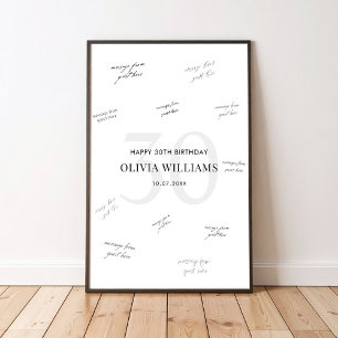 Poster Assinatura de Convidado de Aniversário de 30 Anos