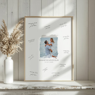 Poster Assinatura de Convidado de Casamento com Foto em A