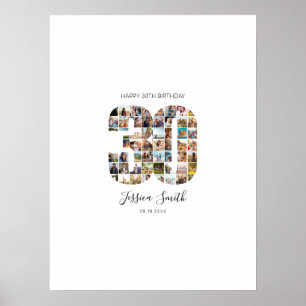 Poster Assinatura de Convidado de Colagem de Fotografias 