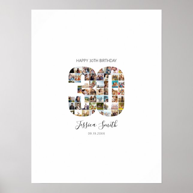 Poster Assinatura de Convidado de Colagem de Fotografias  (Frente)