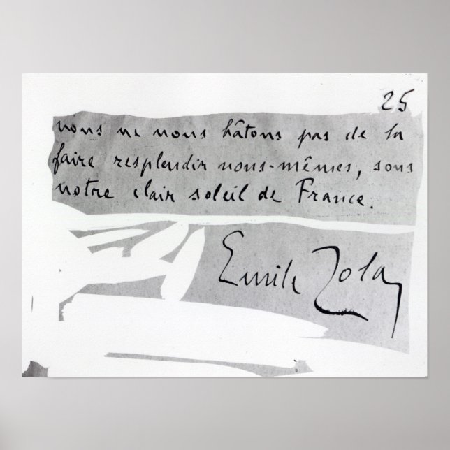 Poster Assinatura de Emile Zola (Frente)