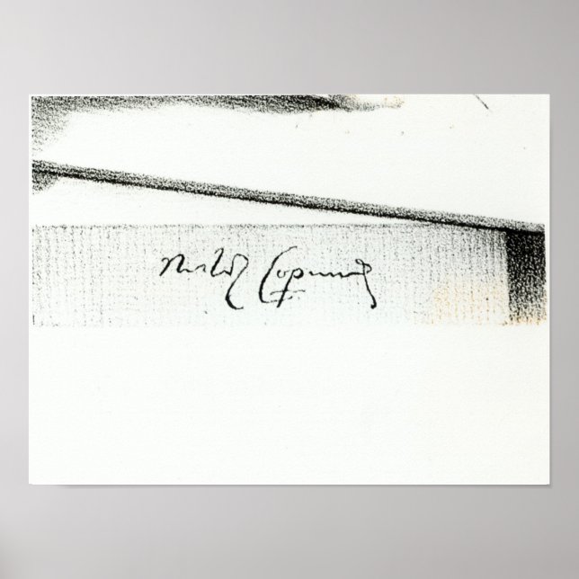 Pôster Assinatura de Nicolaus Copérnico (Frente)