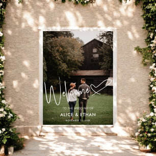 Poster Assinatura de Script Coração Boas Vindas Fotografi