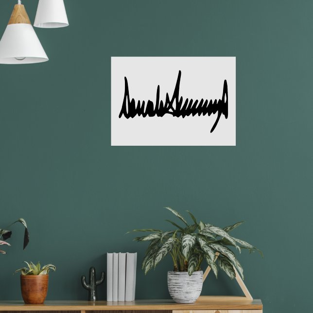 Poster Assinatura do Autografo Donald Trump (Sala de Estar 1)