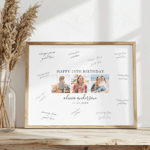 Poster Assinatura do convidado da festa de aniversário em