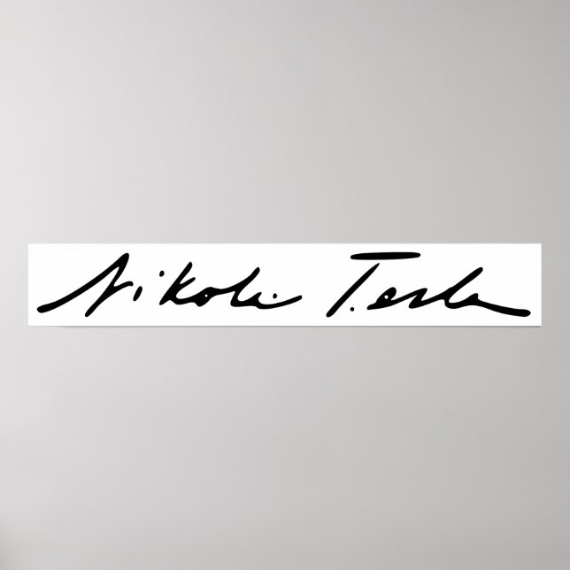 Poster Assinatura do Gênio Elétrico Nikola Tesla (Frente)