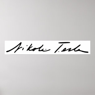 Poster Assinatura do gênio Nikola Tesla da eletricidade