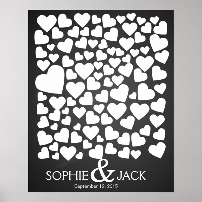 Poster assinatura do livro de hóspedes do casamento (Frente)