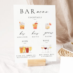 Poster Assinatura do Menu de Bar de Script Elegante Moder