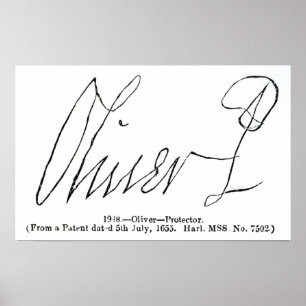 Pôster Assinatura do senhor Protetor de Oliver Cromwell