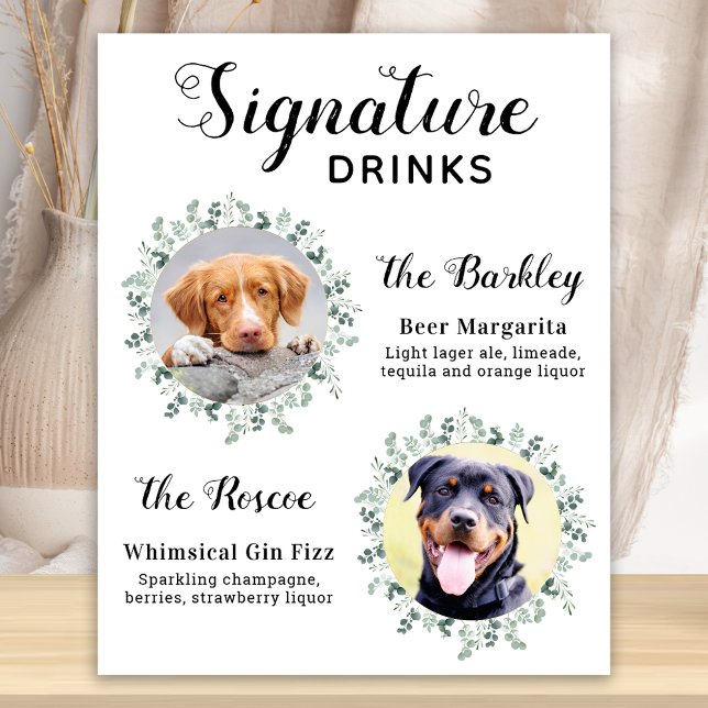 Poster Assinatura Elegante Bebe Pet Wedding Dog 2 Foto (Criador carregado)