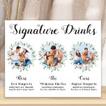 Poster Assinatura Personalizada Bebe Fotos Legantes De Ca<br><div class="desc">Signature Cocktails vindo de seus animais de estimação! Inclua seu melhor cachorro, melhor gato e qualquer animal de estimação no seu casamento com seu próprio bar de bebida para seus hóspedes. Perfeito para amantes de cães, e um bar especial de cães será um sucesso no seu casamento. Branca simples, mas...</div>