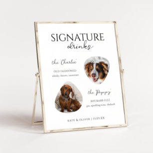 Poster Assinatura personalizada do cão Cocktail Beba Sina