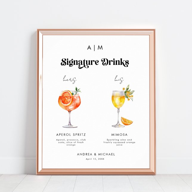 Poster Assinatura Retroativa Bebe Cocktails Sinal de Casa (Criador carregado)