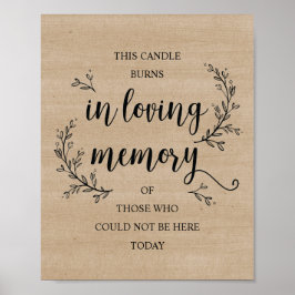 Poster Assinatura Rustic Vines Wedding Memorial (CANDLE)