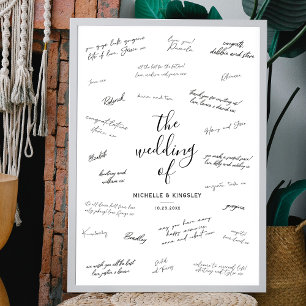 Poster Assinatura Simples De Casamento De Convidado