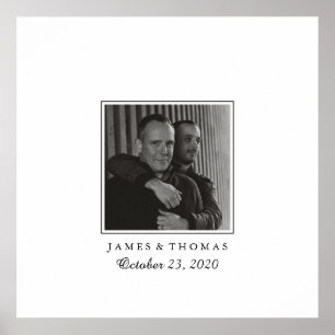 Pôster Assinaturas elegantes do convidado do casamento da