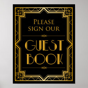 Pôster Assine nosso art deco do sinal   Gatsby do