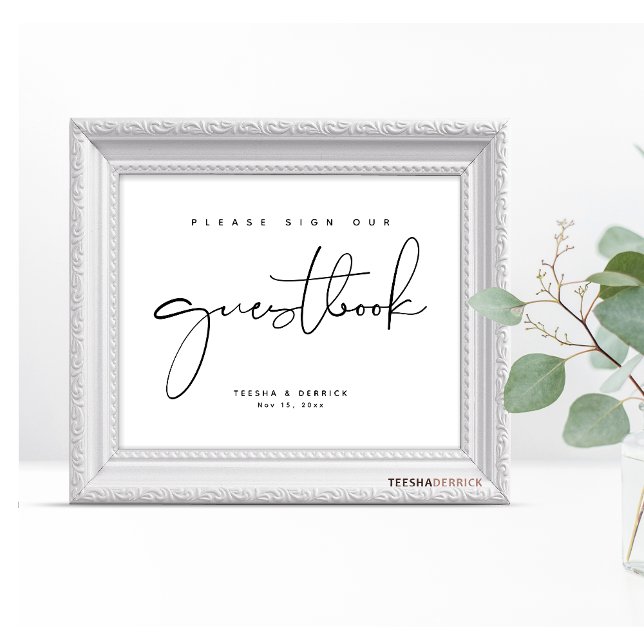 Poster Assine nosso guia, sinal de Festa de casamento (Criador carregado)