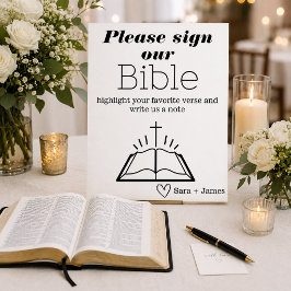 Poster Assine nosso Livro de Casamento Bíblico, Sinal Mod