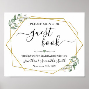 Poster Assine nosso livro de visitas banquete de noivado
