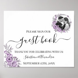 Poster Assine nosso Livro de Visitas Sinal de Casamento V