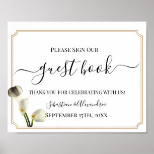 Poster Assine nosso Livro de Visitas Sinal de Casamento V