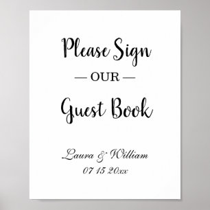 Poster Assine Nosso Sinal De Casamento De Guestbook
