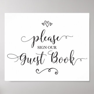 Poster Assine Nosso Sinal De Casamento Do Livro De Convid