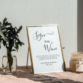 Poster Assine o Livro de Registro de Vinho de Casamento