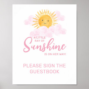 Poster Assine o Livro de Visitas Sinal de Raio de Sol