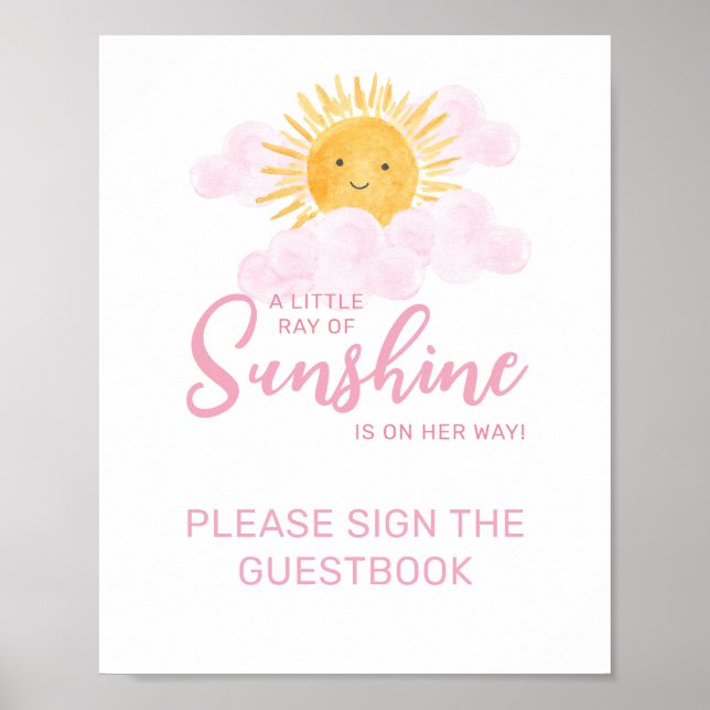 Poster Assine o Livro de Visitas Sinal de Raio de Sol (Frente)