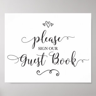 Poster Assine por favor nosso sinal do casamento do livro