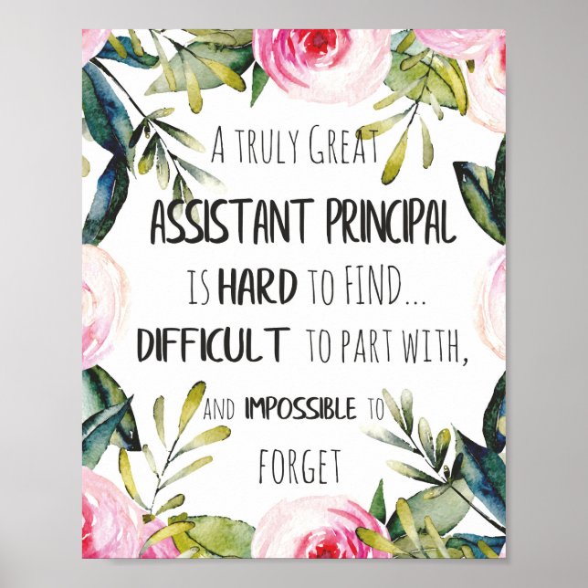 Poster Assistant Principal Appreciation Secretary Thank (Frente)