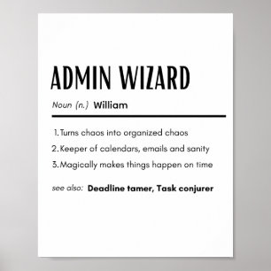Poster Assistente Administrativo Definição Divertida Nome
