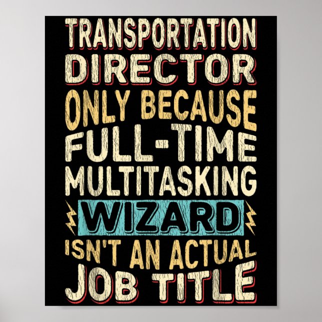 Poster Assistente de Multitarefa do Diretor de Transporte (Frente)