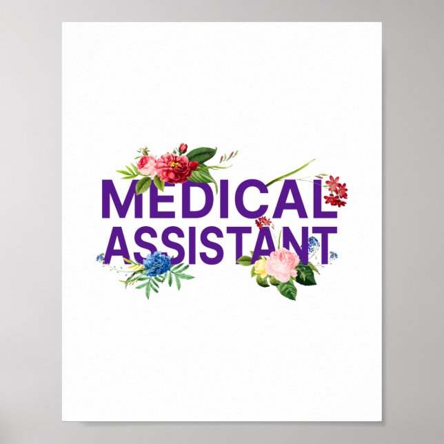 Poster Assistente médico Cma Assistente médico Floral (Frente)