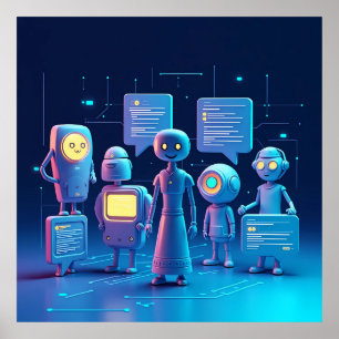 Poster "Assistentes AI futurísticos AI AI
