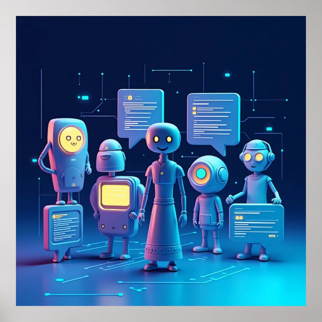 Poster "Assistentes de AI futurística (Frente)