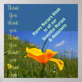 Pôster Assistentes de Enfermeira Feliz Semana de impressõ