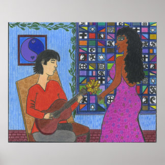 Poster Assobiador do Casal interracial