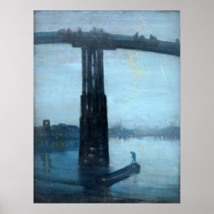 Poster Assobiador - Ponte Battersea Antiga 1872
