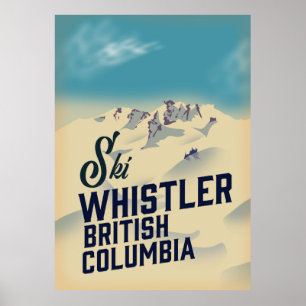 Poster Assobiador,poster de esqui Vancouver British Colum