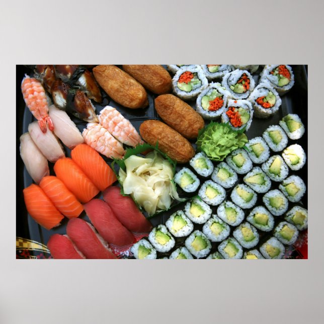 Poster Assórdio dos favoritos sushi japoneses (Frente)