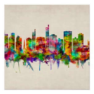 Pôster Assunção Paraguai Skyline